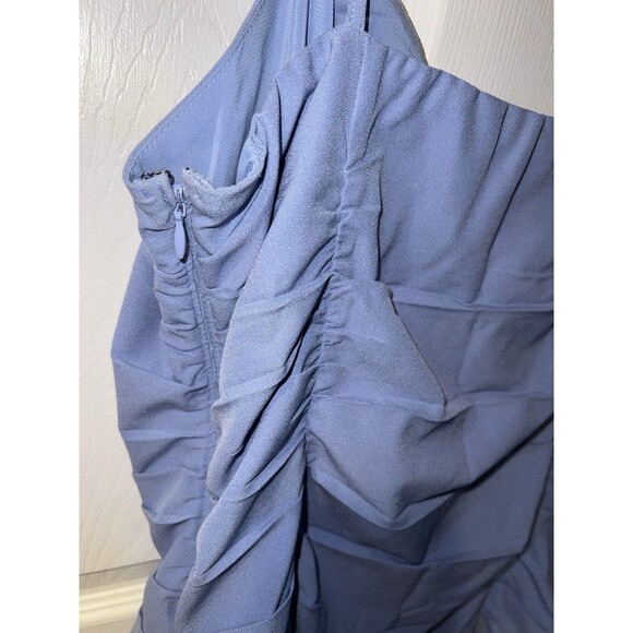 Abercrombie & Fitch Ruched Dress Womens Tall Sz L Mini Sleeveless Y2K Light Blue - Picture 4 of 8